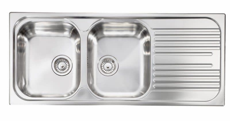 Νεροχύτης κουζίνας ανοξείδωτος Sanitec Atlantic 10647 Inox Σατινέ 116×50 (ένθετος)