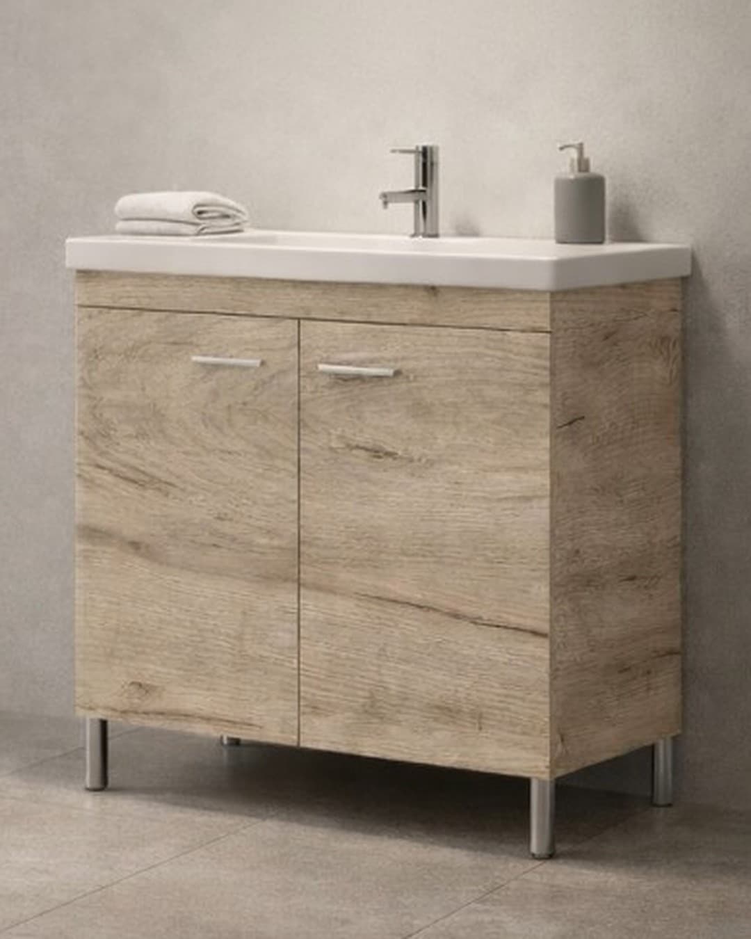 Έπιπλο μπάνιου με νιπτήρα Savvopoulos Argo 80 Grey Craft 80x45x82cm