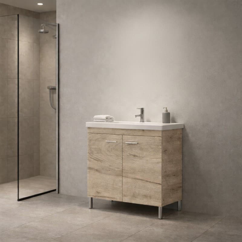 Έπιπλο μπάνιου με νιπτήρα Savvopoulos Argo 80 Grey Craft 80x45x82cm