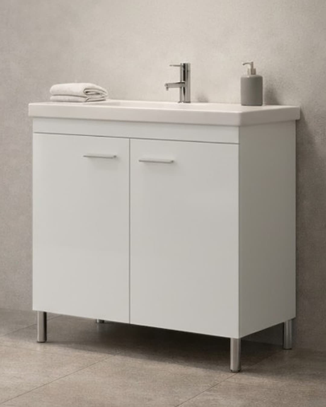 Έπιπλο μπάνιου με νιπτήρα Savvopoulos Argo 80 Glossy White 80x45x82cm