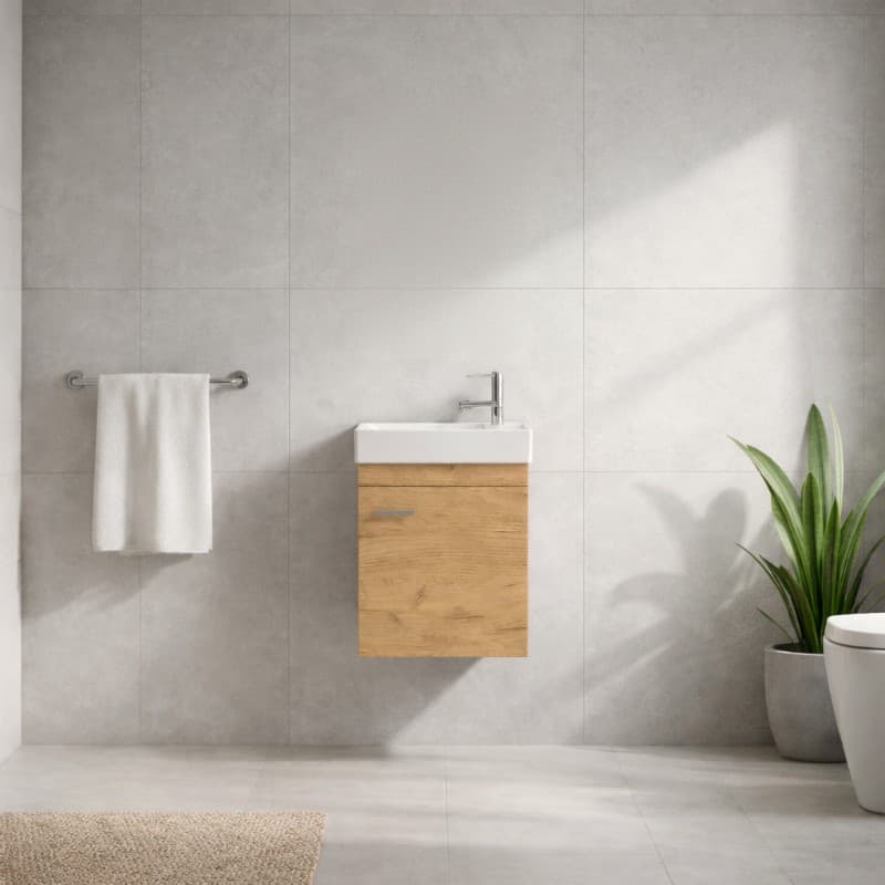 Έπιπλο μπάνιου με νιπτήρα Savvopoulos Emily 50 Light Hickory 50x30x55cm
