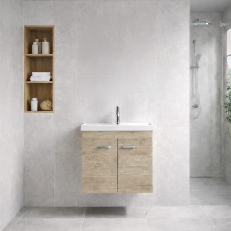Έπιπλο μπάνιου με νιπτήρα Savvopoulos Emily 60 Grey Craft 60x45x55cm
