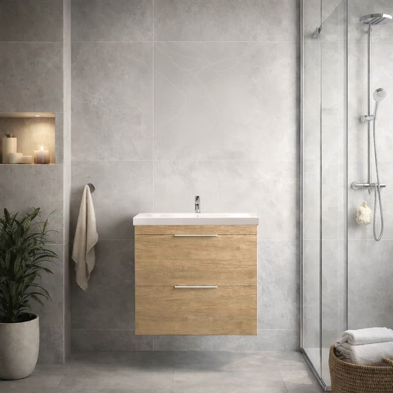 Έπιπλο μπάνιου με νιπτήρα Savvopoulos Likno 60 Light Hickory 60x45x55cm