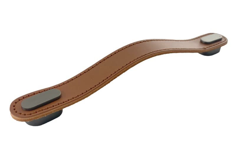 Λαβή Επίπλων Viefe Oblong 0507160P2631 160mm beige leather + brush grey hadle - 2