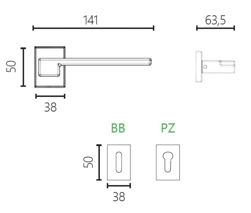 Πόμολα Πόρτας με Ροζέτα ILAVIO 2444 Brass Mat - 2