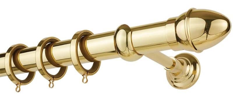 Μεταλλικό Κουρτινόξυλο Zogometal CL0073 Φ35mm Χρυσό Γυαλιστερό