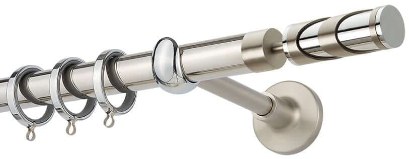 Μεταλλικό Κουρτινόξυλο Zogometal PR4122 Φ25mm Inox Lux / Ματ Νίκελ