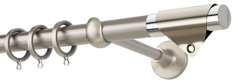 Μεταλλικό Κουρτινόξυλο Zogometal PR4123 Φ25mm Ματ Νίκελ / Χρώμιο