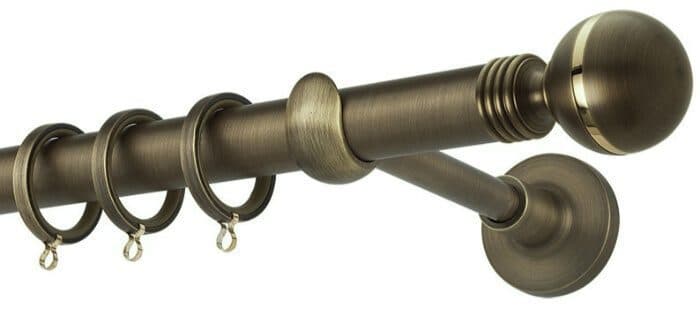 Μεταλλικό Κουρτινόξυλο Zogometal PR0079 Φ25mm Μπρονζέ / Όρο