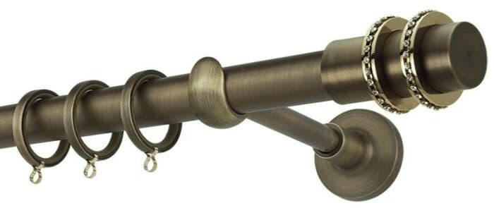 Μεταλλικό Κουρτινόξυλο Zogometal PR4117 Φ25mm Μπρονζέ / Όρο / Κρύσταλλο Asfour