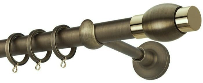 Μεταλλικό Κουρτινόξυλο Zogometal PR4120 Φ25mm Μπρονζέ / Όρο