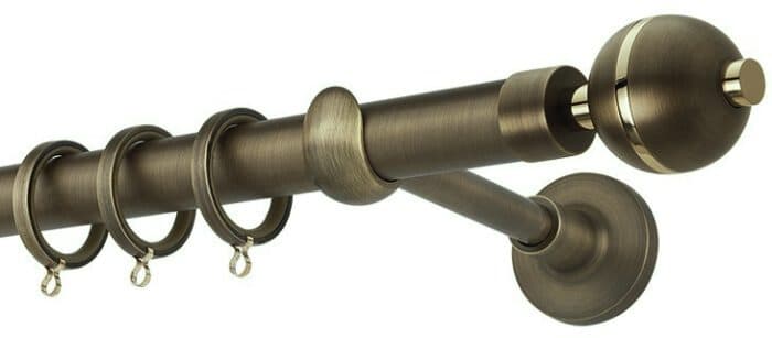 Μεταλλικό Κουρτινόξυλο Zogometal PR4125 Φ25mm Μπρονζέ / Όρο