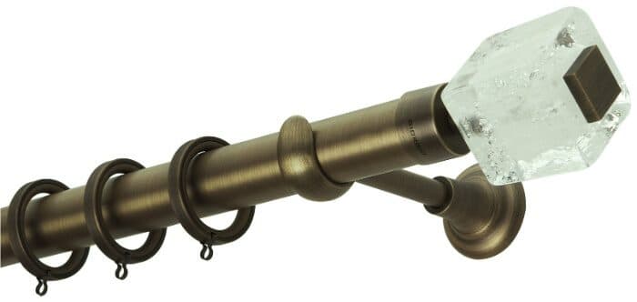 Μεταλλικό Κουρτινόξυλο Zogometal PR4059 Φ35mm Μπρονζέ / Κρύσταλλο Murano