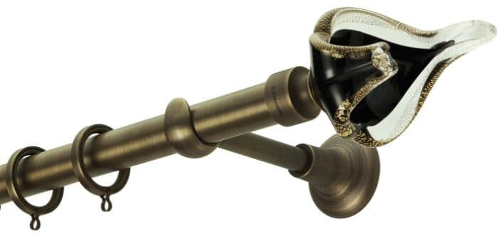 Μεταλλικό Κουρτινόξυλο Zogometal CL4129 Φ25mm Μπρονζέ / Κρύσταλλο Murano