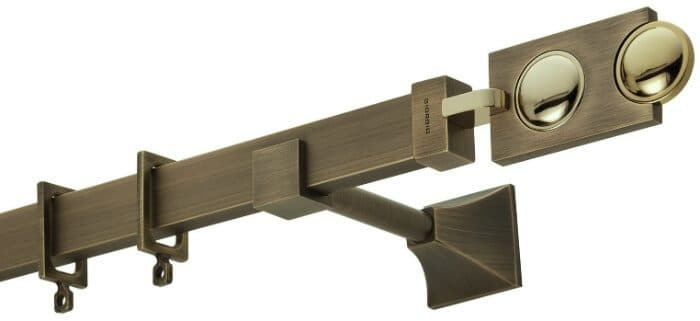 Μεταλλικό Κουρτινόξυλο Zogometal FC4514 30x15mm Μπρονζέ / Όρο