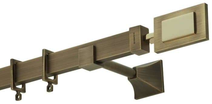 Μεταλλικό Κουρτινόξυλο Zogometal FC4517 30x15mm Μπρονζέ / Όρο