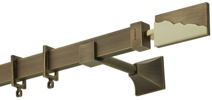 Μεταλλικό Κουρτινόξυλο Zogometal FC4522 30x15mm Μπρονζέ / Όρο