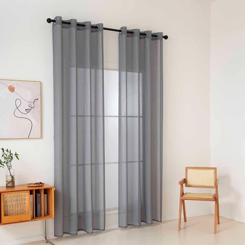 Κουρτίνα Beauty Home γάζα Sharp Art 8448 Ανθρακί 140x270cm - 2
