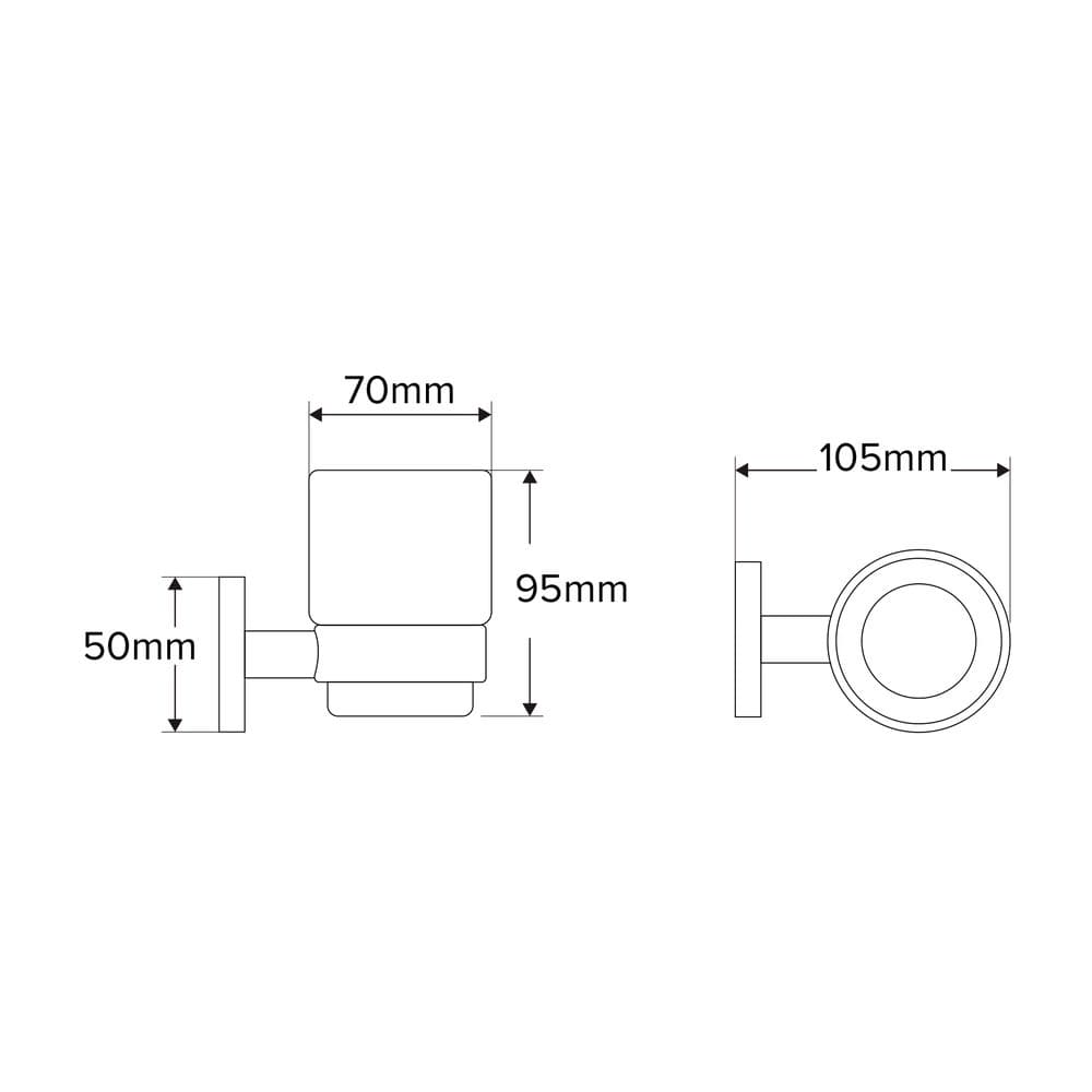 Ποτηροθήκη Επιτοίχια Conset C1587-110S04S04 Χρώμιο 7x10,5x9,5cm - 3
