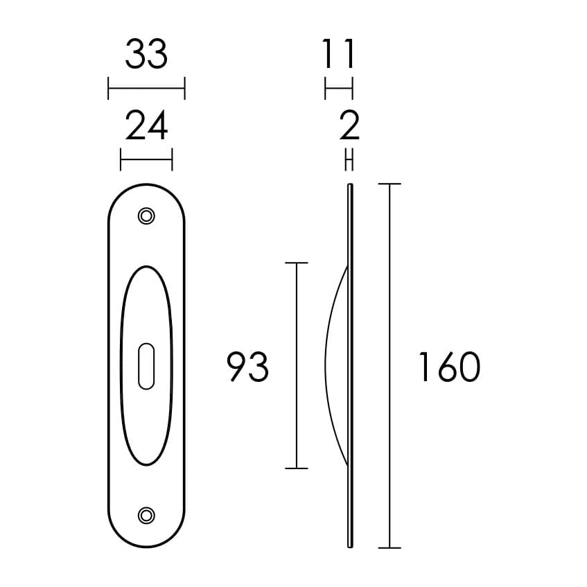 Χούφτα Συρόμενης Πόρτας Conset C135 Ματ Νίκελ 3,3x16cm (1 τεμάχιο) - 3