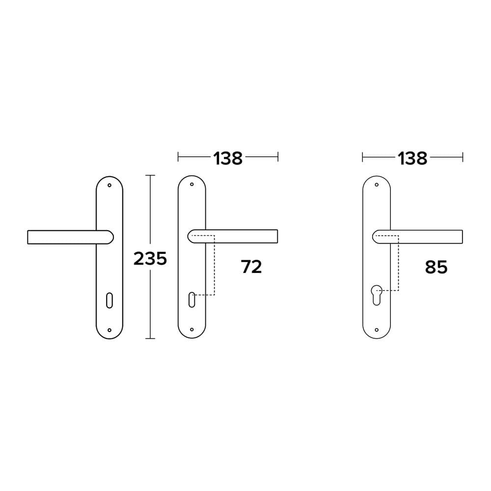 Πόμολα Πόρτας με Πλάκα Conset C1705 Σατινέ Inox - 3