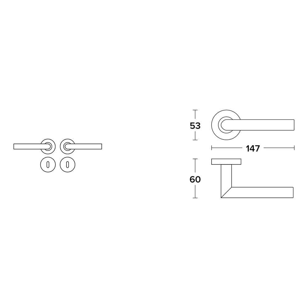 Πόμολα Πόρτας με Ροζέτα Conset C1705 Σατινέ Inox - 2
