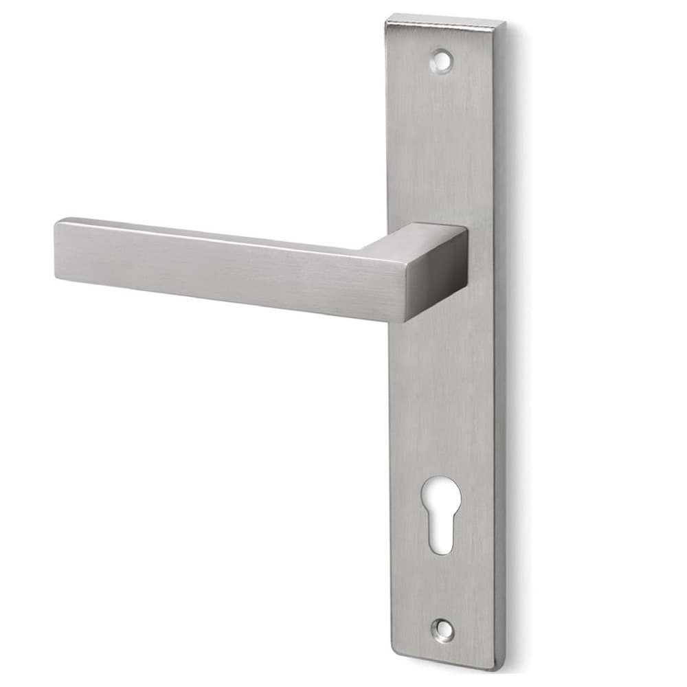 Πόμολα Πόρτας με Πλάκα Conset C875 Σατινέ Inox