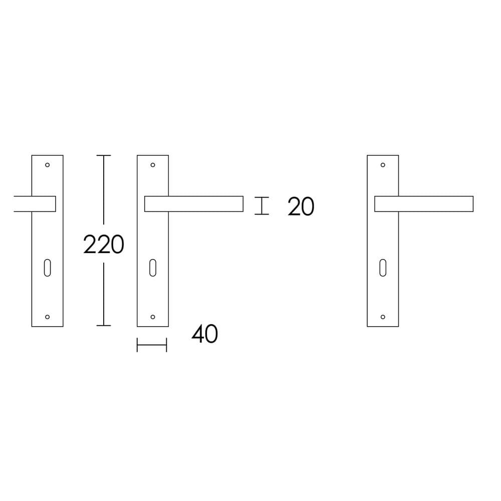 Πόμολα Πόρτας με Πλάκα Conset C875 Σατινέ Inox - 3