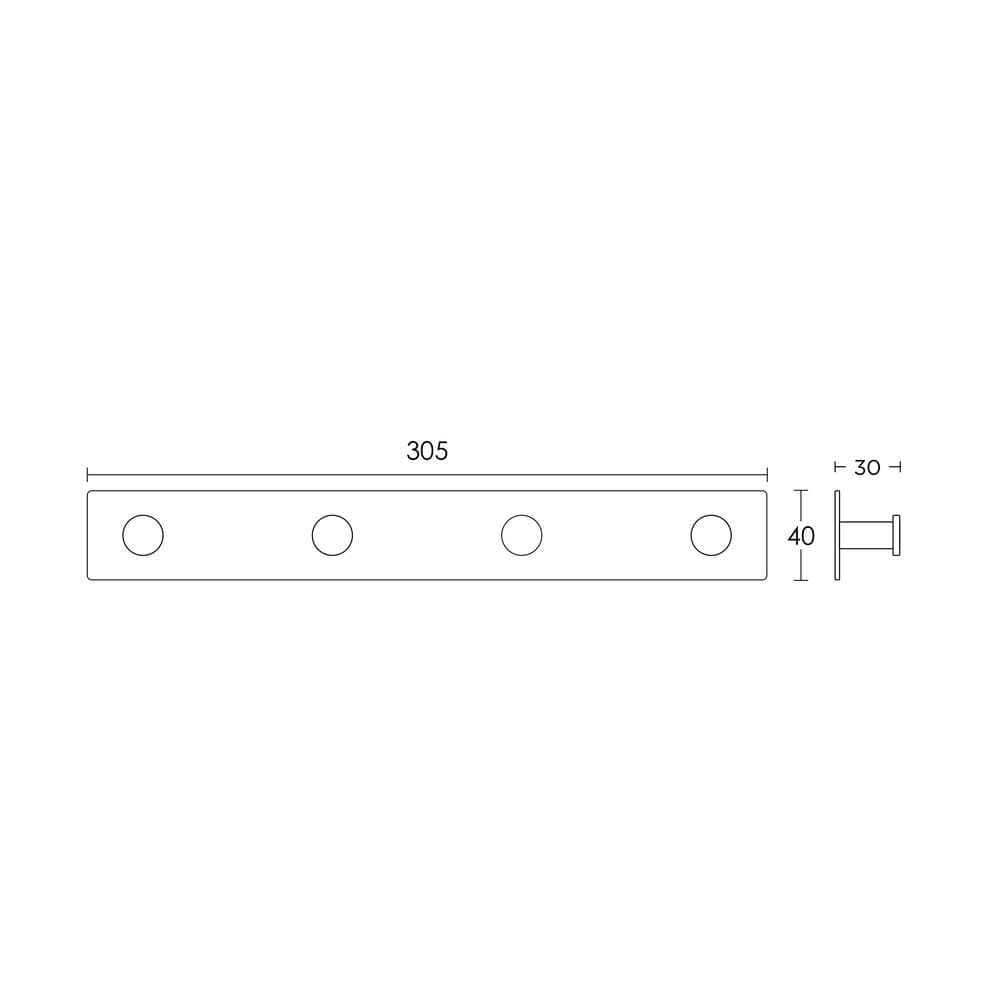 Κρεμάστρα Conset C1151-S39S05 Σαγρέ Γκρι / Ματ Νίκελ 30,5x3x4cm - 3