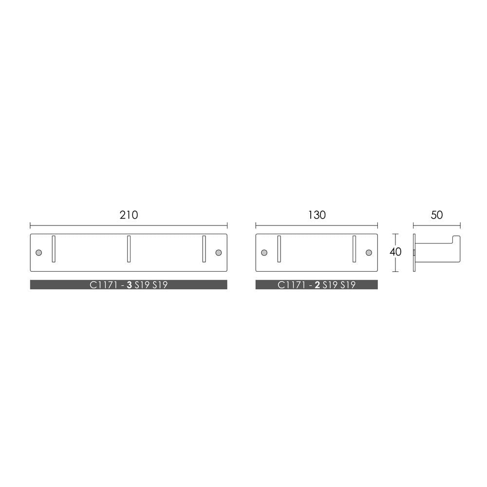 Κρεμάστρα Conset C1171-2S19S19 Ματ Μαύρο 13x5x4cm - 2
