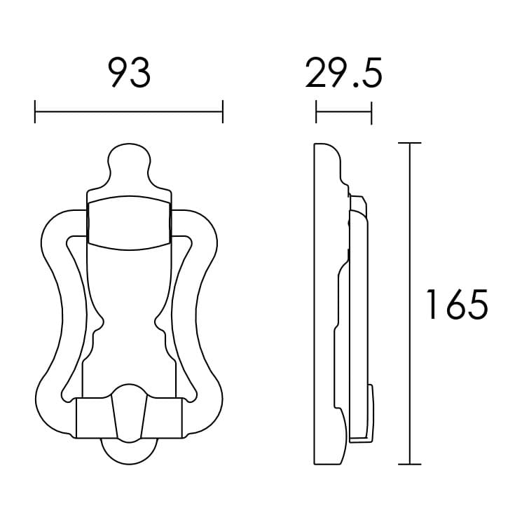 Ρόπτρο Πόρτας Conset C291H Ματ Όρο 9,3x16,5cm - 2