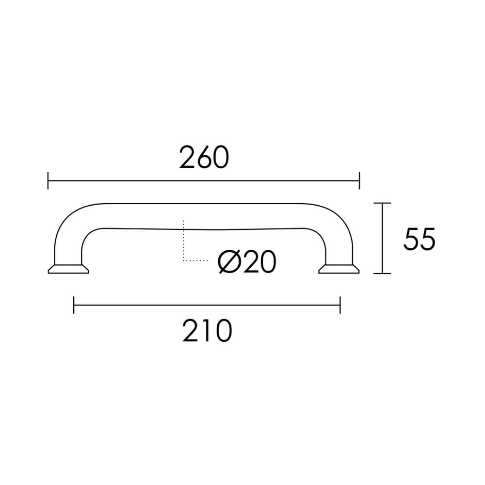 Λαβή Εξώθυρας Conset C1335 Σατινέ Inox Ολικό Μήκος 260mm - 2
