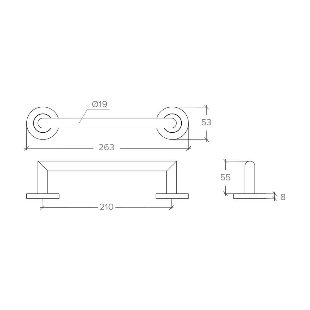 Λαβή Εξώθυρας Conset C1705 Σατινέ Inox Ολικό Μήκος 263mm - 2