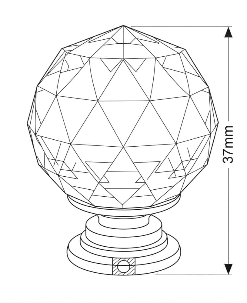 Πόμολο Επίπλων GTV Crystal Palace J Χρώμιο / Κρύσταλλο Φ30mm - 4