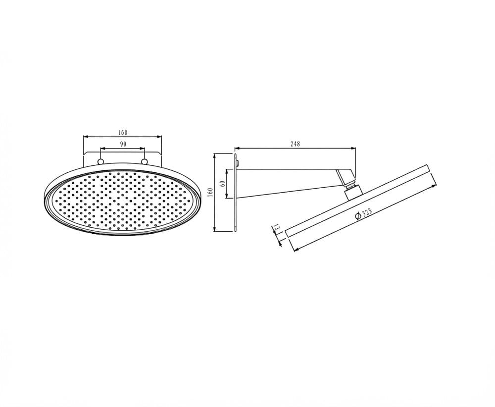 Ανακλινόμενη Κεφαλή Φ33cm S304L Imex RDN006/BGM Black Gun Metal PVD - 2