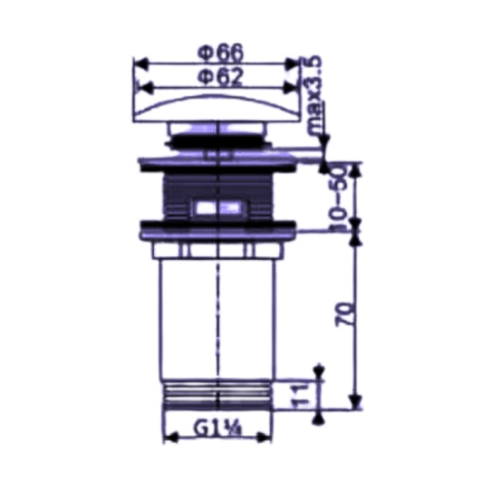 Βαλβίδα pop-up Imex VCC005 Χρώμιο (Ψηλή) - 2
