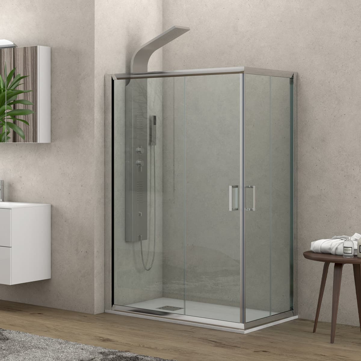 Καμπίνα Ντουζιέρας Karag Caraibi 100 Χρώμιο Clear Glass Ύψος 190cm