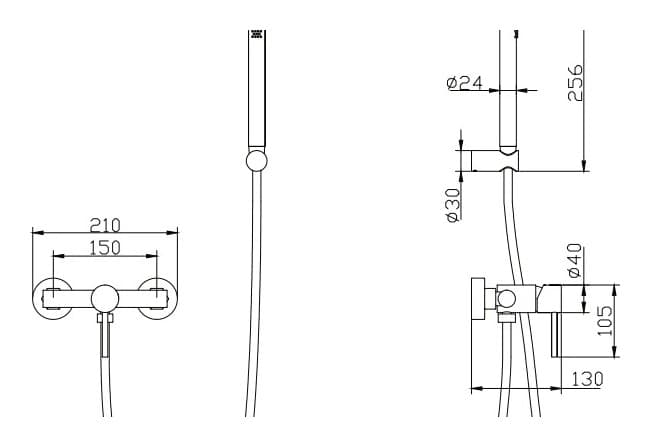 Μπαταρία Ντους Karag Eternity H8008-1 Inox Σατινέ (ανοξείδωτο SS316) - 2