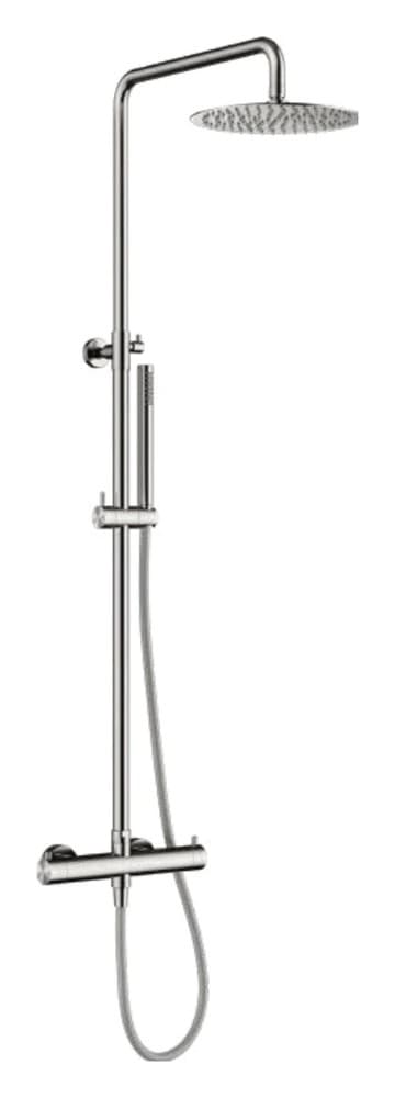 Κολώνα Ντους με Μπαταρία Θερμοστατική Karag Eternity S16058TM Inox Σατινέ (85-122cm, ανοξείδωτο SS316)