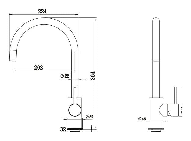 Μπαταρία κουζίνας Karag Eternity S3058 Inox Σατινέ Υ36,4cm (ανοξείδωτο SS316) - 2