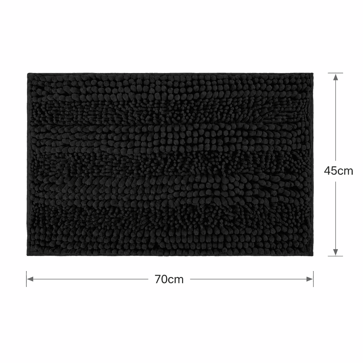 Πατάκι Μπάνιου MRShome DC-023001 Chenille Μαύρο 45x70cm - 4