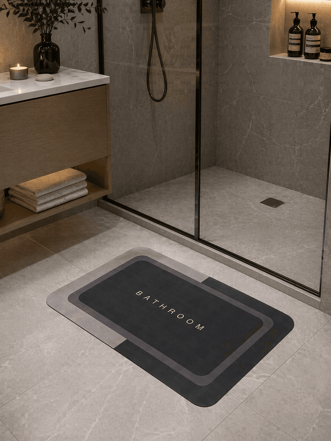 Πατάκι Μπάνιου MRShome DF-0022000 Polyester Γκρι 40x60cm - 2