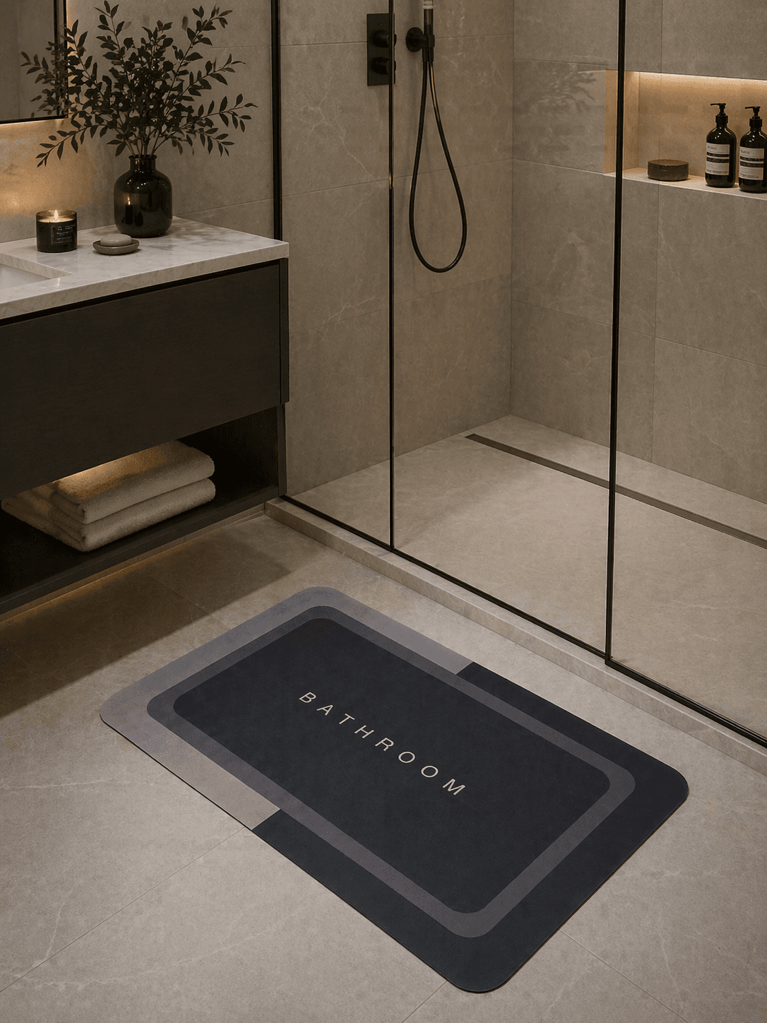 Πατάκι Μπάνιου MRShome DF-0023000 Polyester Γκρι 50x80cm - 2