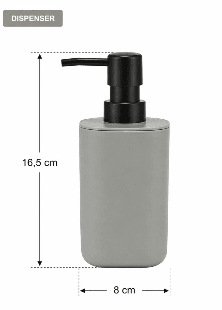 Σετ Μπάνιου MRShome DF-0057002 από PP 3 Τεμαχίων Γκρι 15x7,3x16,5cm - 3
