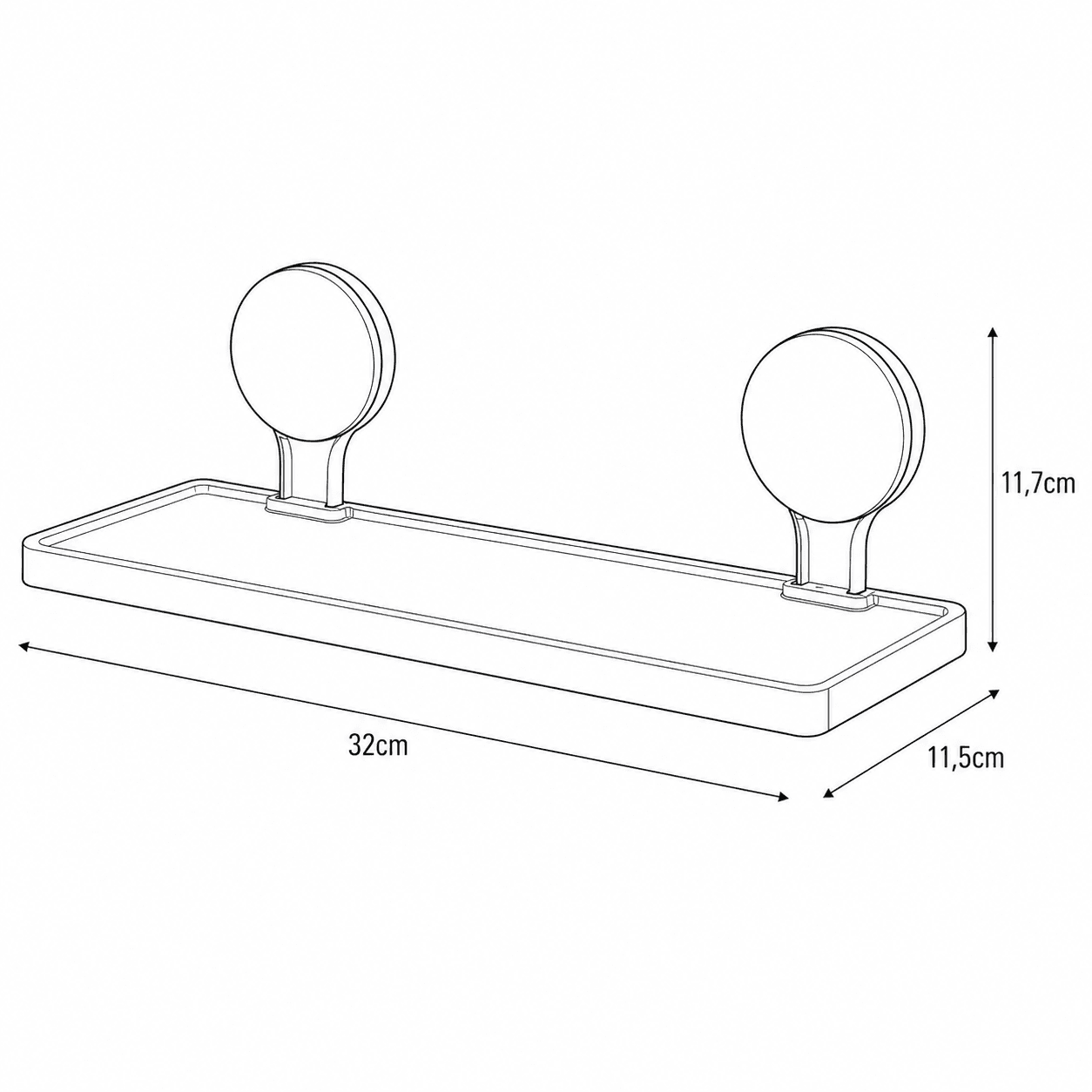 Ράφι MRShome DF-0080000 Λευκό 32x11,5x11,7cm - 2