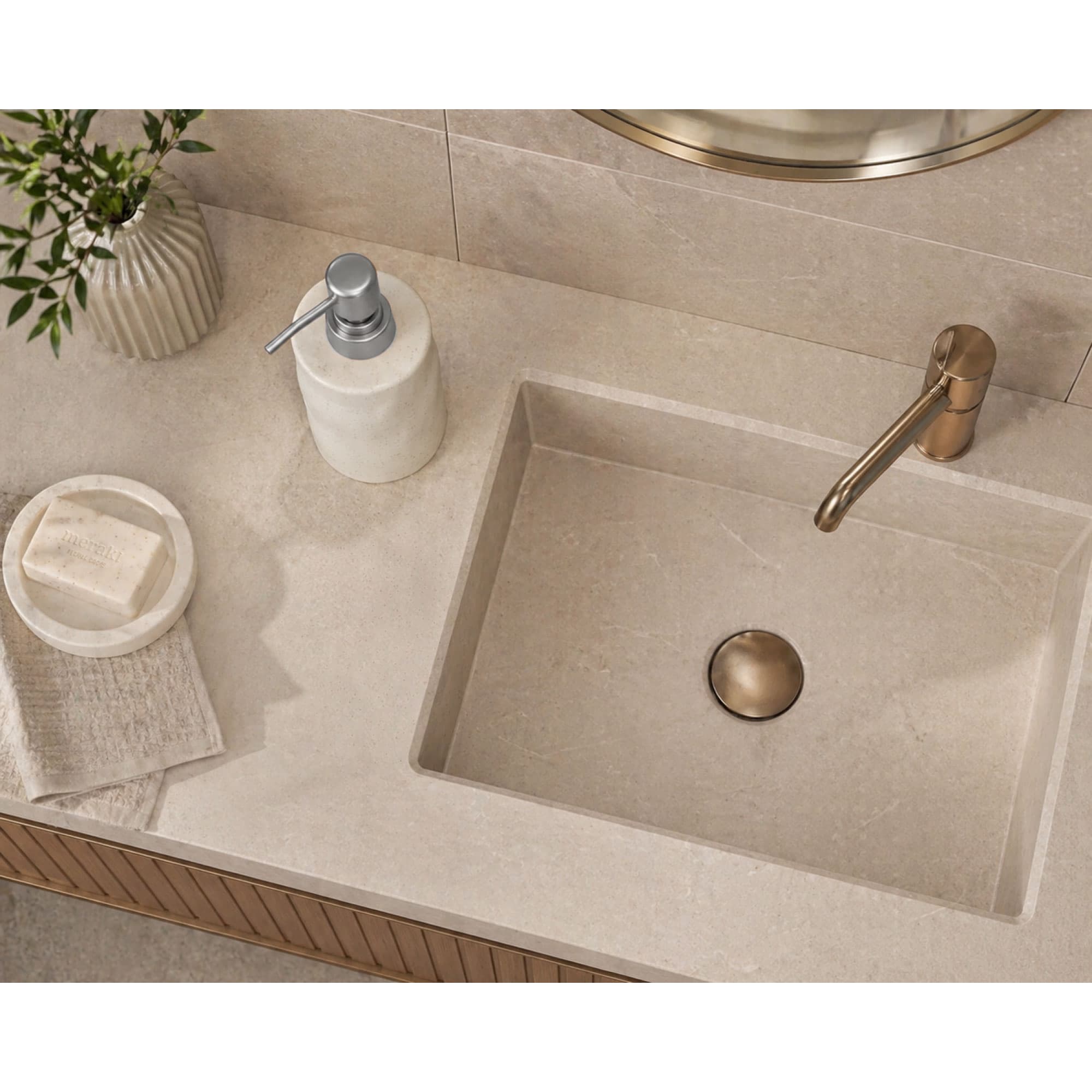 Ντισπένσερ Επικαθήμενο MRShome DF-0095001 Stoneware 300ml Λευκό 9x7,3x17,5cm - 3