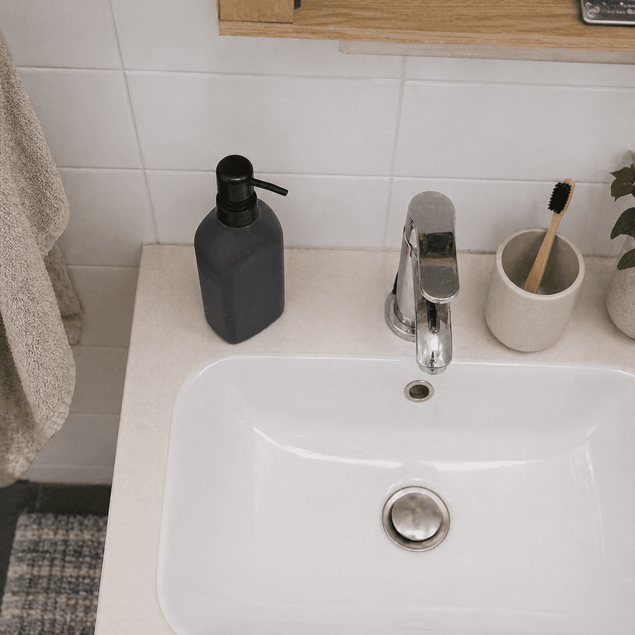 Ντισπένσερ Επικαθήμενο MRShome DF-0096004 Stoneware 350ml Μαύρο 6U 9x6x19,5cm - 4