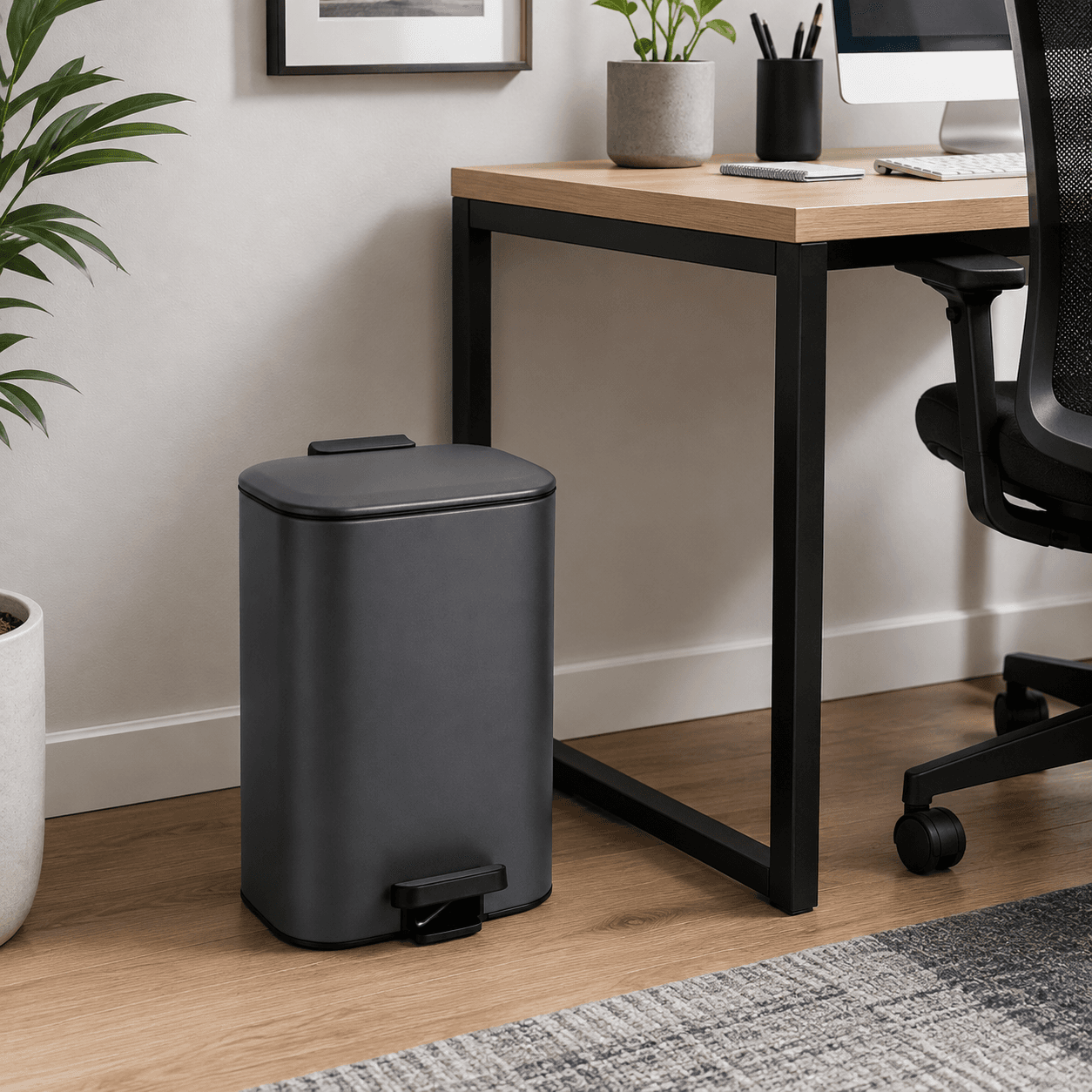 Κάδος MRShome DS-8847000 Soft Close Μεταλλικός 30lt Μαύρος Ματ 36,5x25x54cm - 2