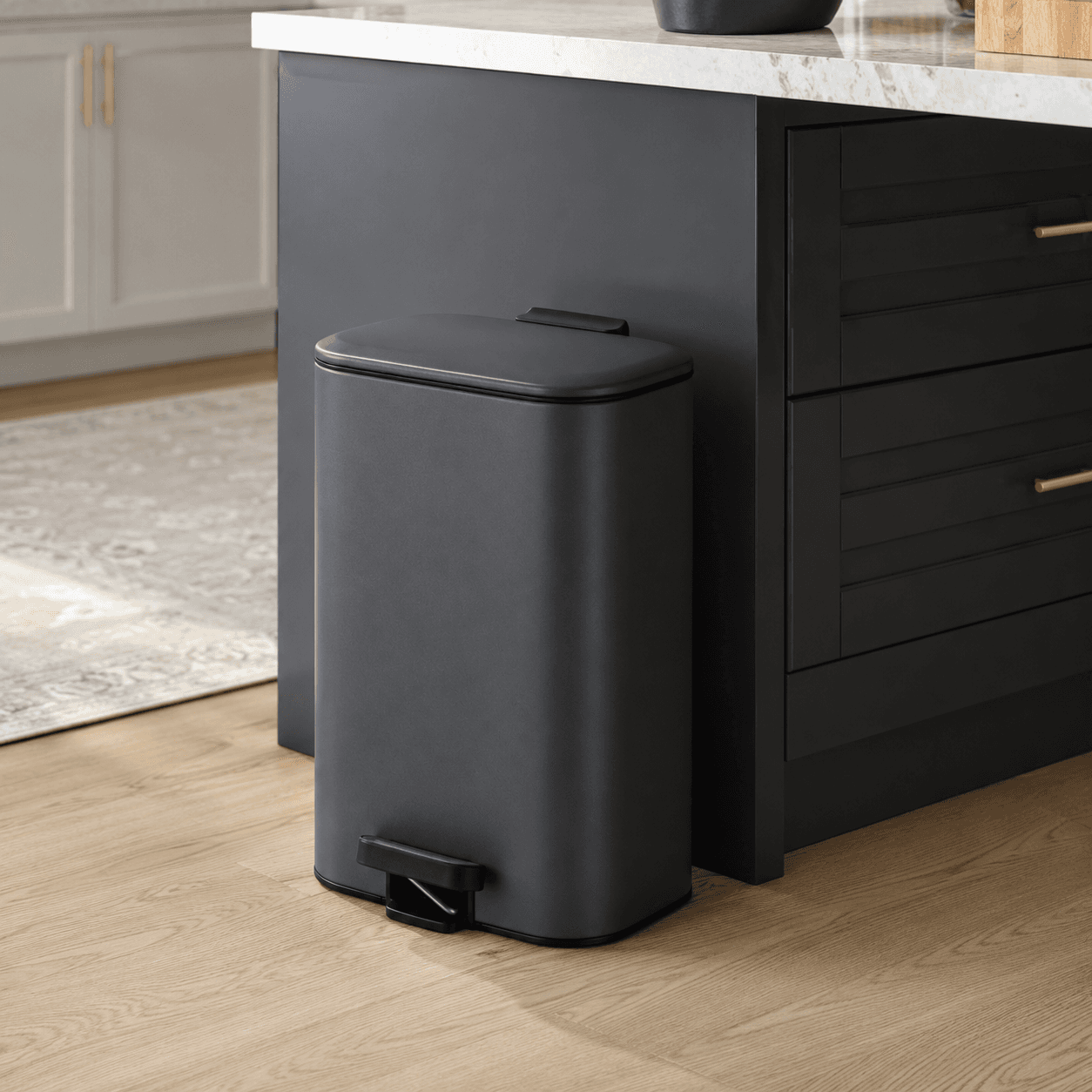 Κάδος MRShome DS-8847000 Soft Close Μεταλλικός 30lt Μαύρος Ματ 36,5x25x54cm - 3