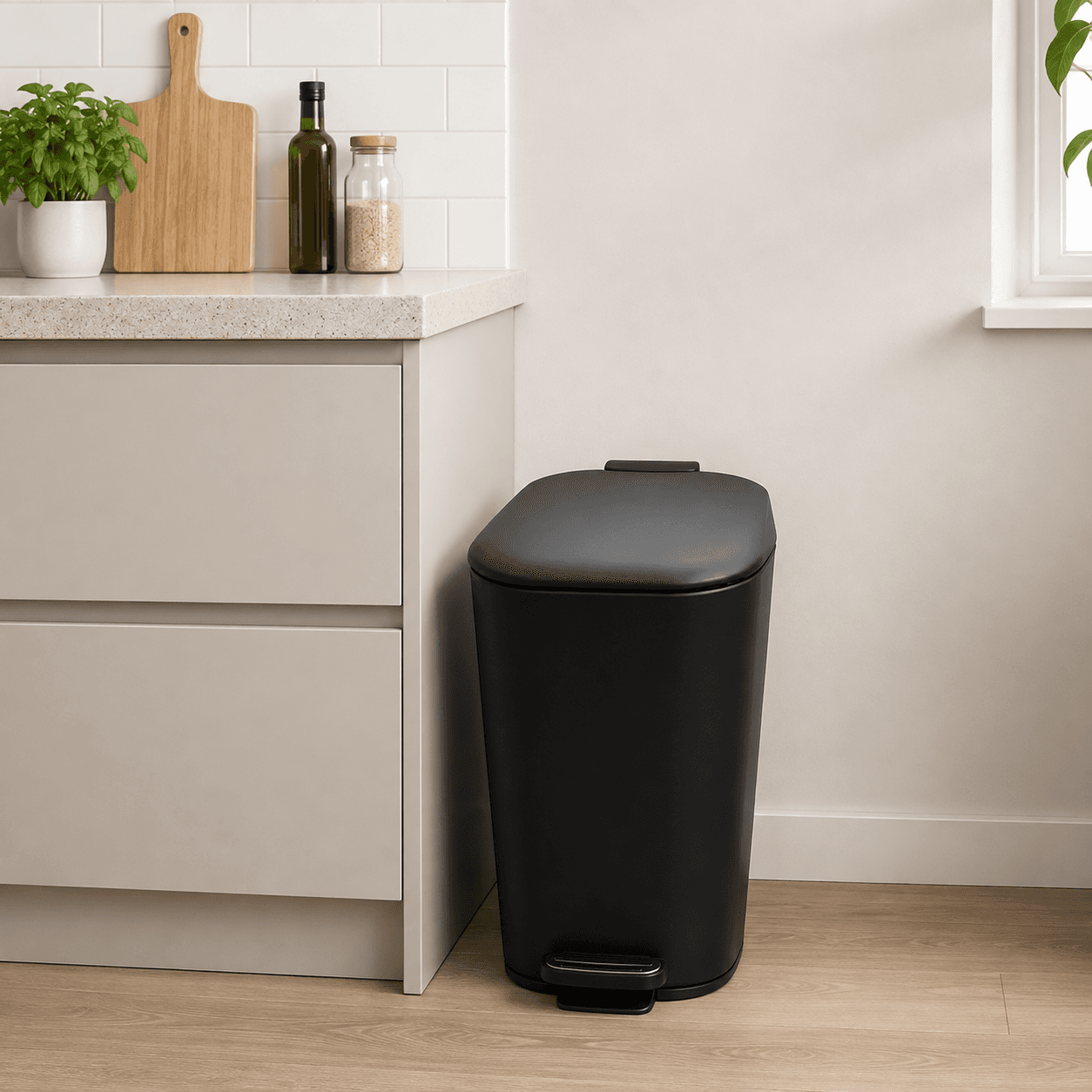 Κάδος MRShome DS-8849000 Soft Close Μεταλλικός 20lt Μαύρος Ματ 23x38x37,5cm - 2